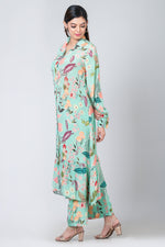 Oasis (Muslin Silk Floral Long Kurta Set)