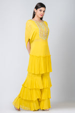 Coreopsis (Georgette Scallop Sharara with Kurta)