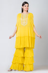 Coreopsis (Georgette Scallop Sharara with Kurta)