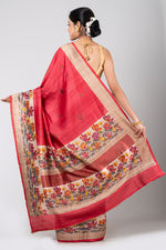 Raagini (Tomato Red Tussar Silk Saree)