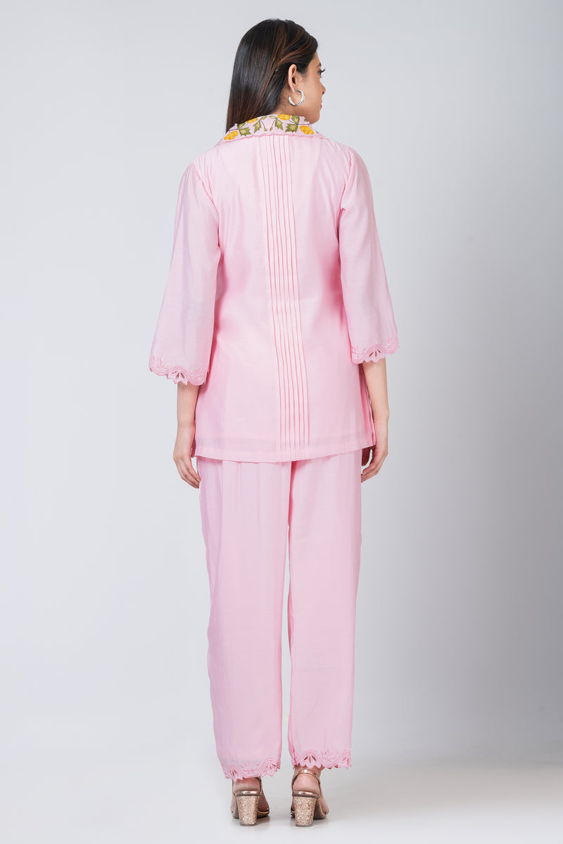 Peonia (Pink Dola Silk Co-ord Set)