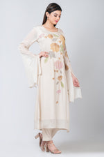 Celia (White Chinon Silk Kurta Set with Cut-dana Work)