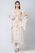 Celia (White Chinon Silk Kurta Set with Cut-dana Work)