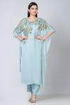 Desdemona (Sky-blue Chinon Silk Kurta Set with Cut-dana Work)