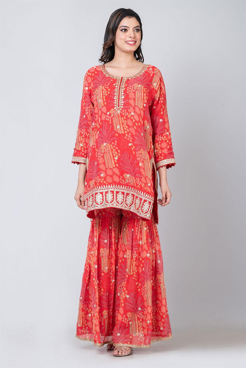 Kesariya (Organza Sharara with Short Kurta & Dupatta)