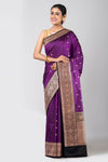 Malhar (Purple Silk Saree with Antique Gold Zari Border)