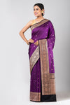 Malhar (Purple Silk Saree with Antique Gold Zari Border)