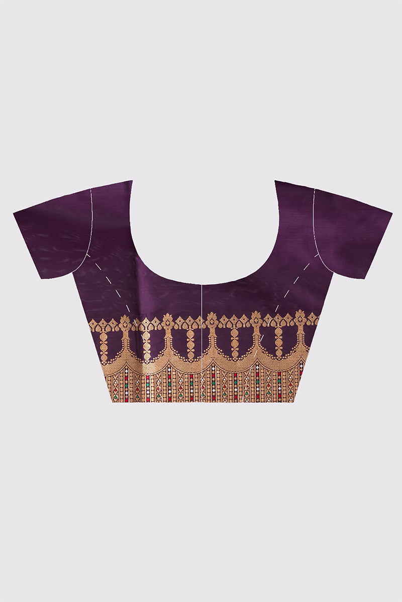 Tilottama (Purple Silk Saree with Mina Work)