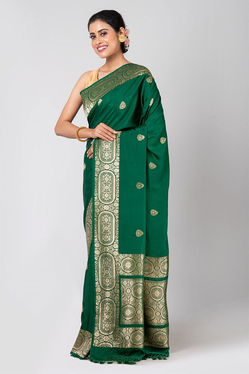 Samaira (Bottle Green Mango Silk Saree)