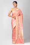 Manorama (Peach Silk Saree with Silver Zari Stripe)