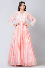 Prunus  (Chinon Silk Anarkali Suit with Net Dupatta)