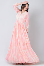 Prunus  (Chinon Silk Anarkali Suit with Net Dupatta)