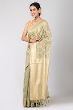 Kusum (Peach Floral Georgette Khaddi Saree)