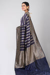 Ruhani (Navy Blue Silk Saree with Mina Work)