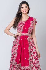 Qirmazi (Lehenga with blouse and dupatta)