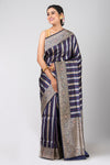 Ruhani (Navy Blue Silk Saree with Mina Work)