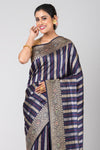 Ruhani (Navy Blue Silk Saree with Mina Work)