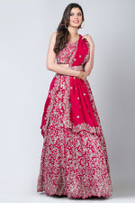 Qirmazi (Lehenga with blouse and dupatta)