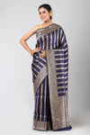 Ruhani (Navy Blue Silk Saree with Mina Work)