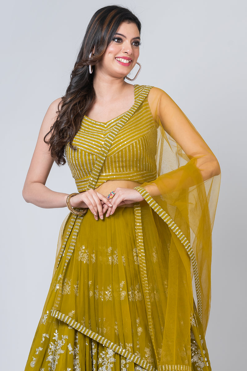 Citrine  (Georgette Lehenga with blouse and dupatta)