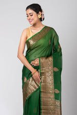 Rukmani (Bottle Green Organza Saree)