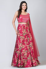 Celosia  (Lehenga with one-side shoulder blouse and dupatta)