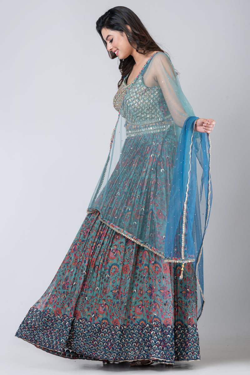 Sarmayi (Georgette Lehenga with blouse and jacket)