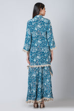 Fern n’ Petal (Blue Floral Kurta & Palazzo Set)