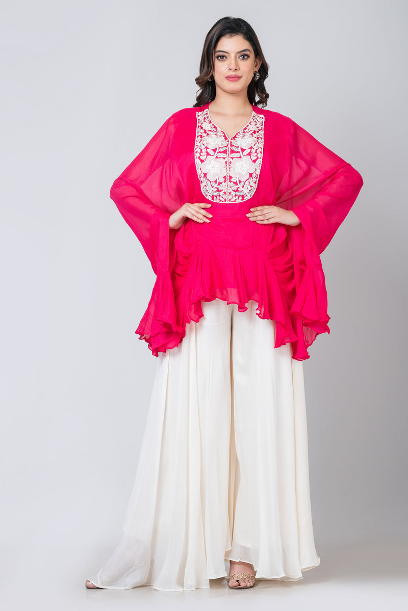 Peony  (Georgette Flaired Palazzo with Kurta)