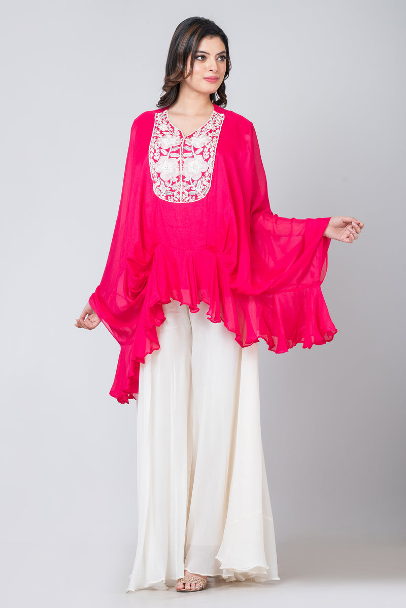 Peony  (Georgette Flaired Palazzo with Kurta)