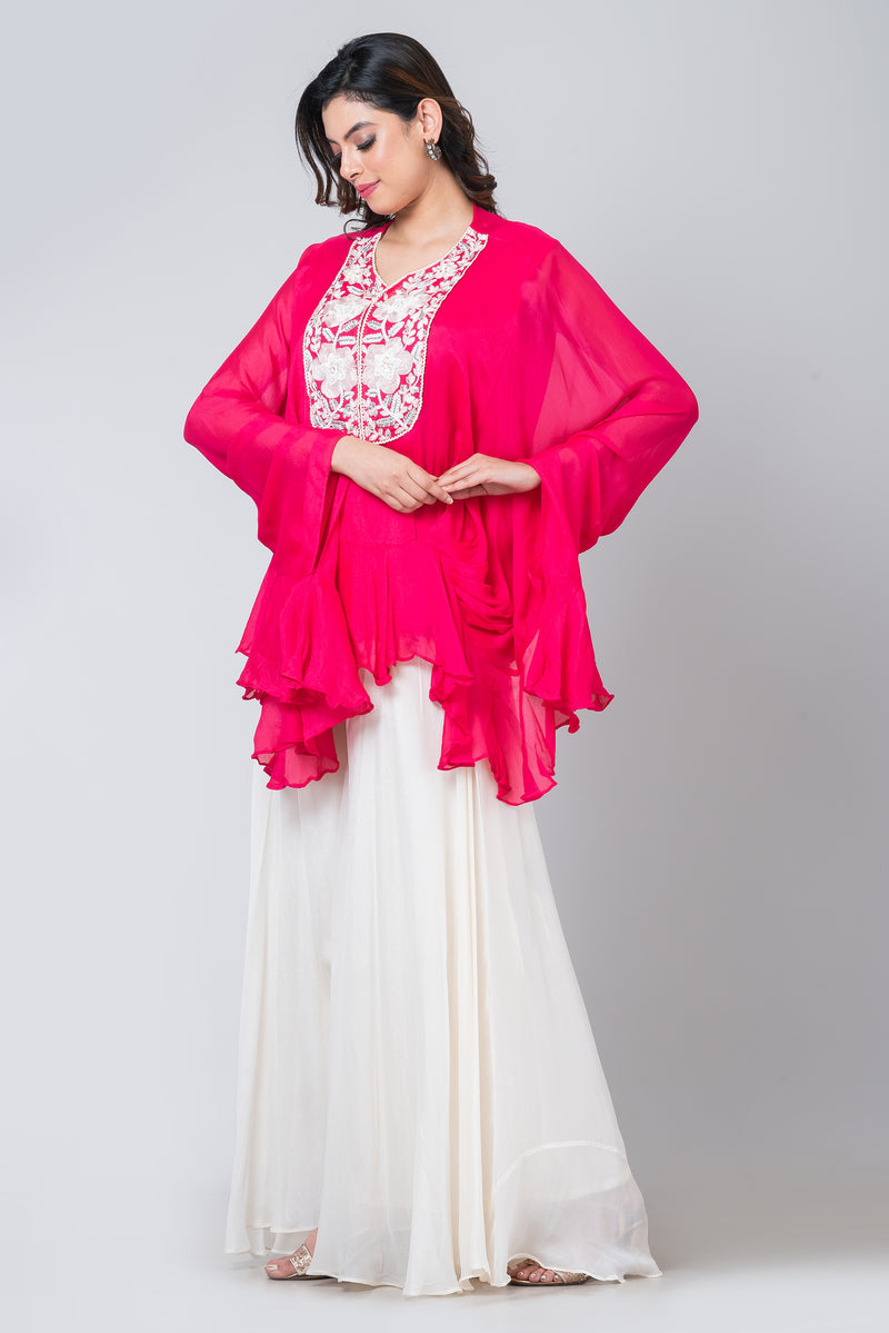 Peony  (Georgette Flaired Palazzo with Kurta)