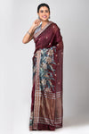 Manohari (Wine Organza Saree)