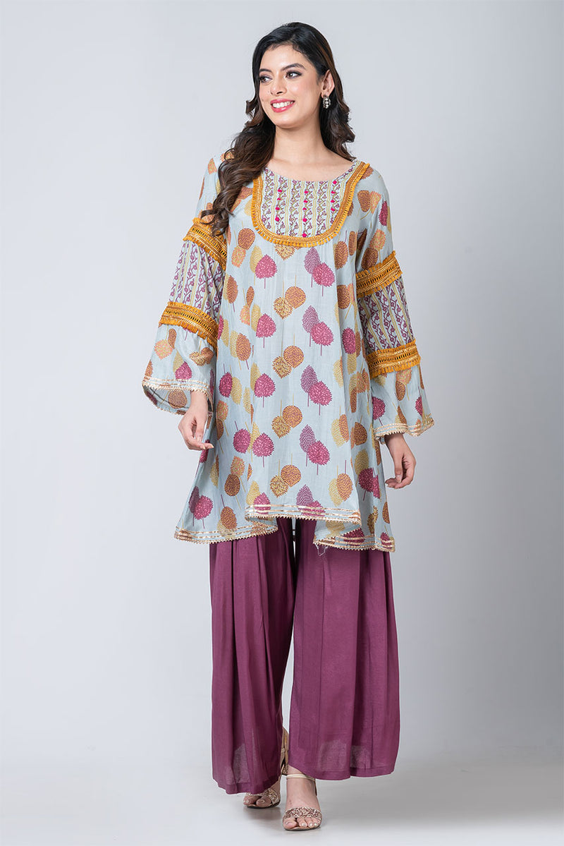 Ziba (Muslin Silk Kurta Set with Palazzo and Dupatta)