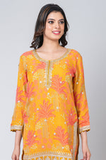 Zafrani (Organza Sharara with Short Kurta & Dupatta)