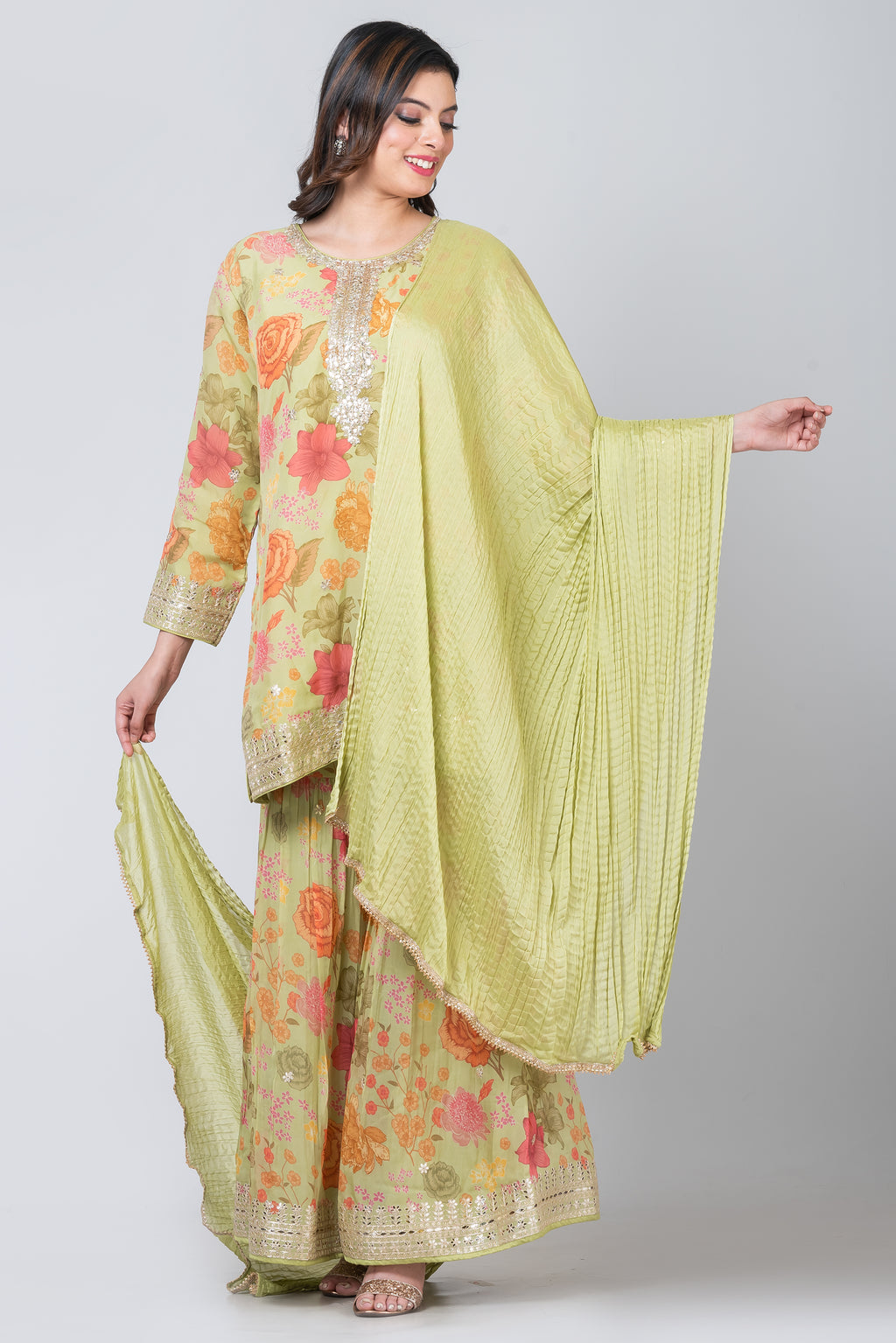 Parijat (Organza Sharara with Short Kurta)