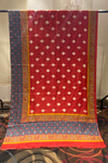 Red & Grey Tussar Saree