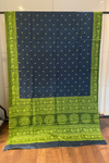 Tussar Saree In Green & Blue Color