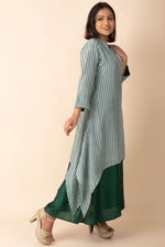 Assymetrical Indo Western Kurti With High Neck