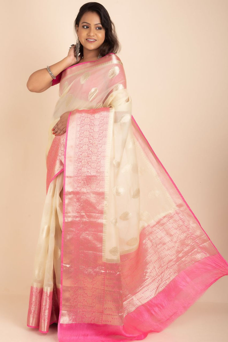 Organza Banarasi Saree For Wedding Wear