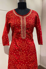 Red Colour Kurti Set With Palazzo