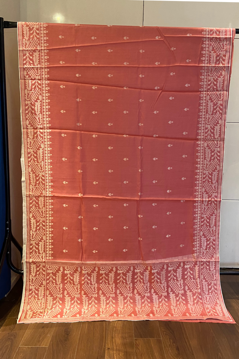 Tussar Saree In Rust Colour