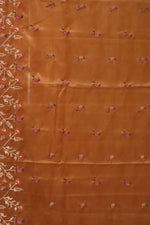 Chanderi Cotton Saree in Orange Colour