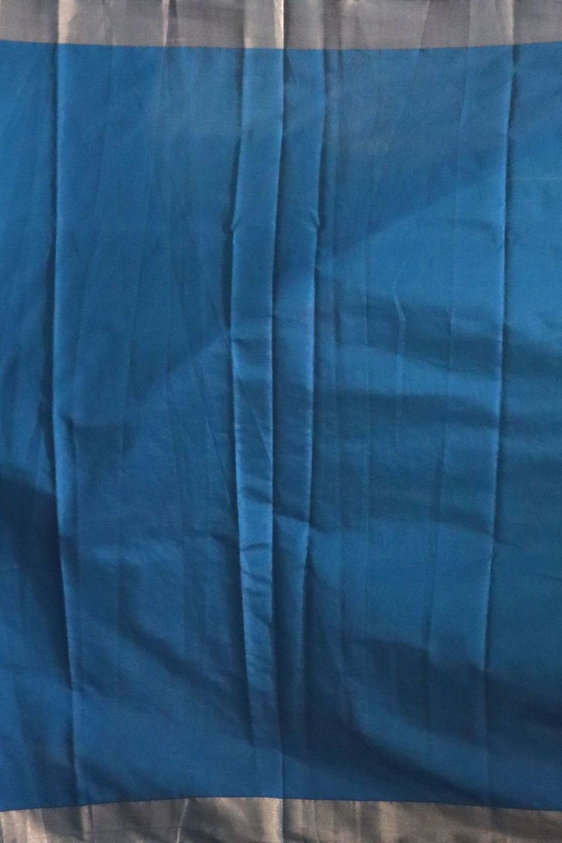 Blue Cotton Saree With Thread Booti