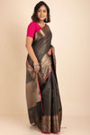 Tissue Cotton Saree With Kalamkari Zari Border