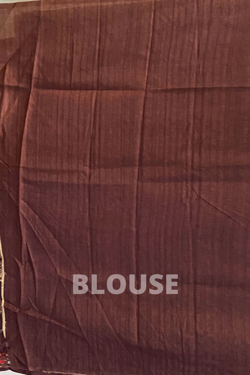 Brown Tussar Saree For Festival