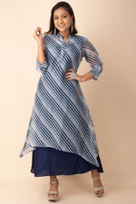 Assymetrical Indo Western Kurti In Blue Colour