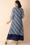 Assymetrical Indo Western Kurti In Blue Colour