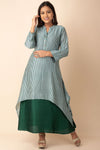 Assymetrical Indo Western Kurti With High Neck