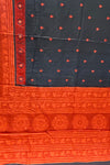 Black & Red Tussar Saree