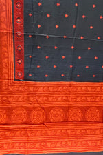 Black & Red Tussar Saree